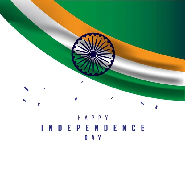 Feliz Día de la Independencia de la India Vector Template Design Illustration — Archivo Imágenes Vectoriales