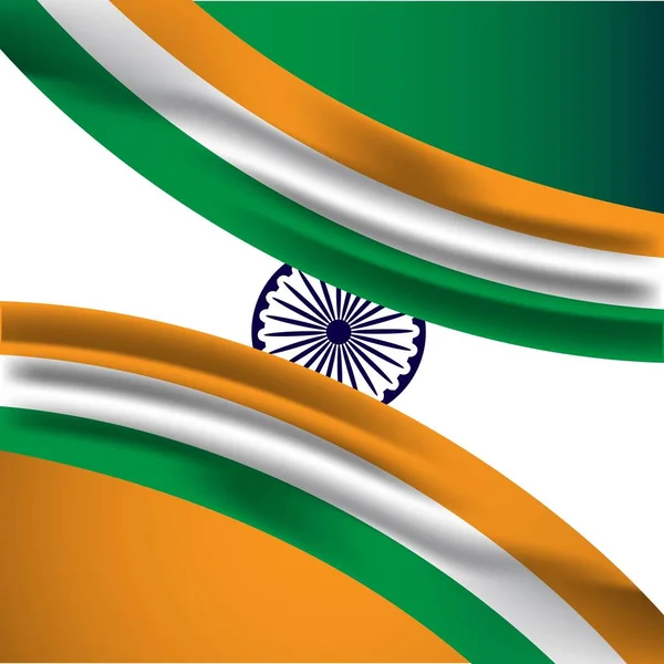Índia Bandeira Vector Template Design Ilustração —  Vetores de Stock