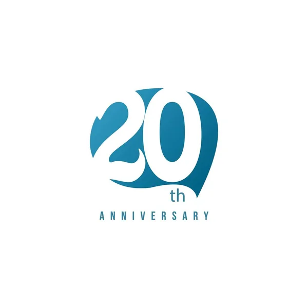 20 Anos Anniversary Vector Template Design Ilustração — Vetor de Stock