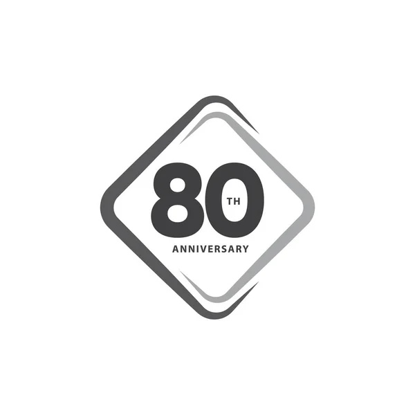 80 Jahre Jubiläum Vector Template Design Illustration — Stockvektor