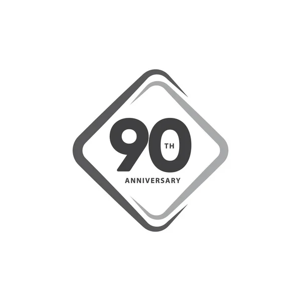 90周年記念ベクトルテンプレートデザインイラスト — ストックベクタ