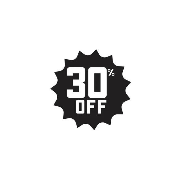 Descuento 30% off Etiqueta Vector Plantilla Diseño Ilustración — Archivo Imágenes Vectoriales