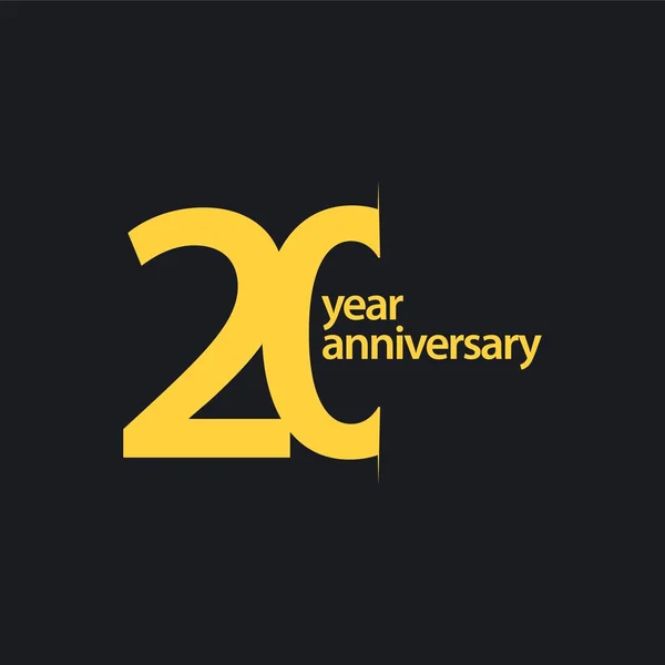 20 Anos Anniversary Vector Template Design Ilustração — Vetor de Stock