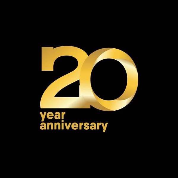 20 Anos Anniversary Vector Template Design Ilustração —  Vetores de Stock