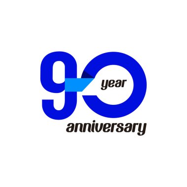 90 Yıl Yıldönümü Vektör Şablonu Çizimi