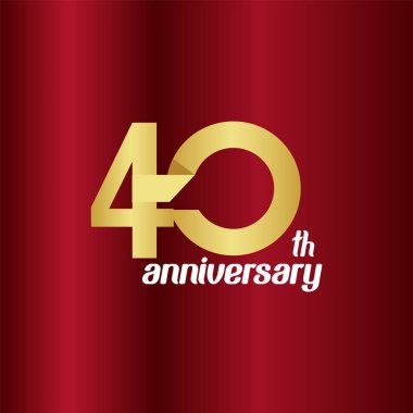 40 Yıl Yıldönümü Vektör Şablon Tasarımı Çizimi