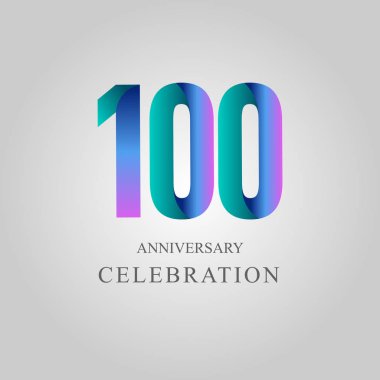 100 Yıl Yıldönümü Kutlama Şablonu Tasarım İllüstrasyonu