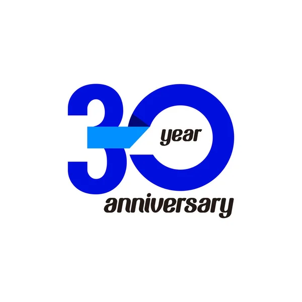 30 Year Anniversary Vector Template Design Illustration — Stock Vector