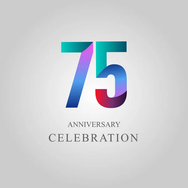 75 años Celebración del aniversario Vector Plantilla Diseño Ilustración — Archivo Imágenes Vectoriales