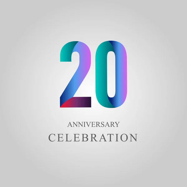 Εικονογράφηση σχεδίου διανυσματικών προτύπων εορτασμών επετείου 20 ετών — Διανυσματικό Αρχείο