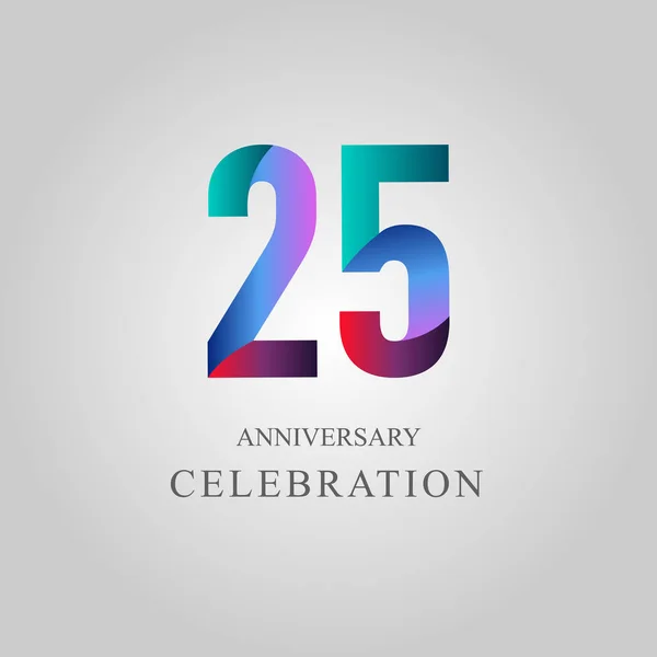 25 jaar jubileumviering Vector Sjabloon Ontwerp Illustratie — Stockvector