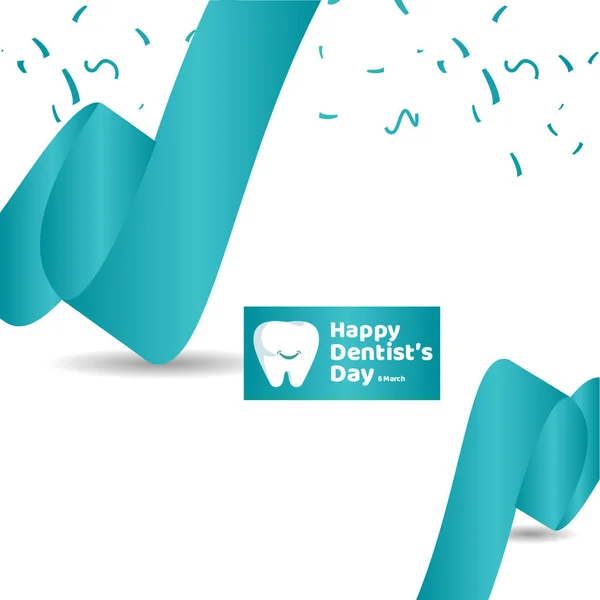 Mutlu Diş Hekimleri Günü Vektör Şablontasarım İllüstrasyon — Stok Vektör