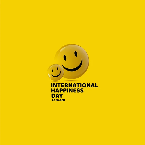 International Happiness Day Vector Template Design Illustration — Stock Vector