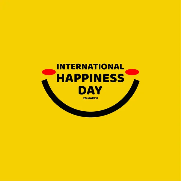 International Happiness Day Vector Template Design Illustration — Stock Vector