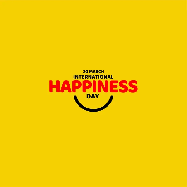 International Happiness Day Vector Template Design Ilustração — Vetor de Stock