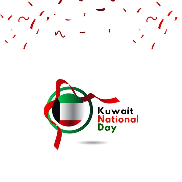 Kuwait National Day Vektor Vorlage Design Illustration — Stockvektor