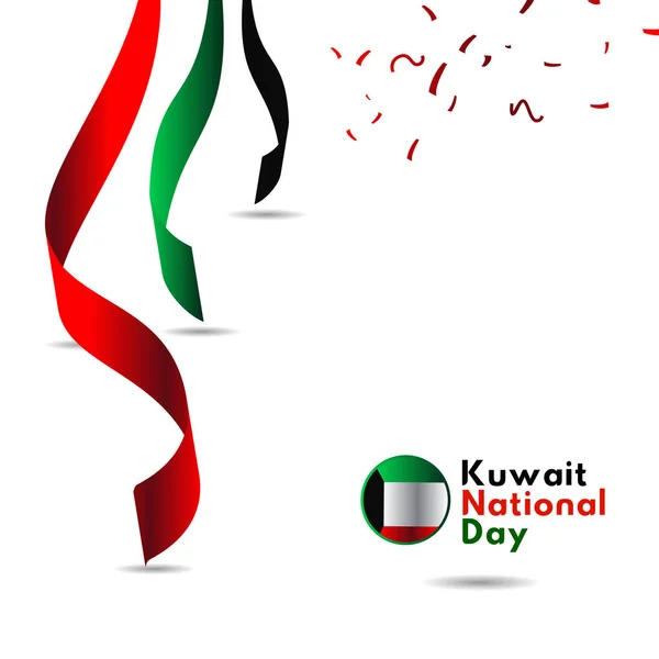 Illustrazione del design del modello vettoriale della Giornata nazionale del Kuwait — Vettoriale Stock