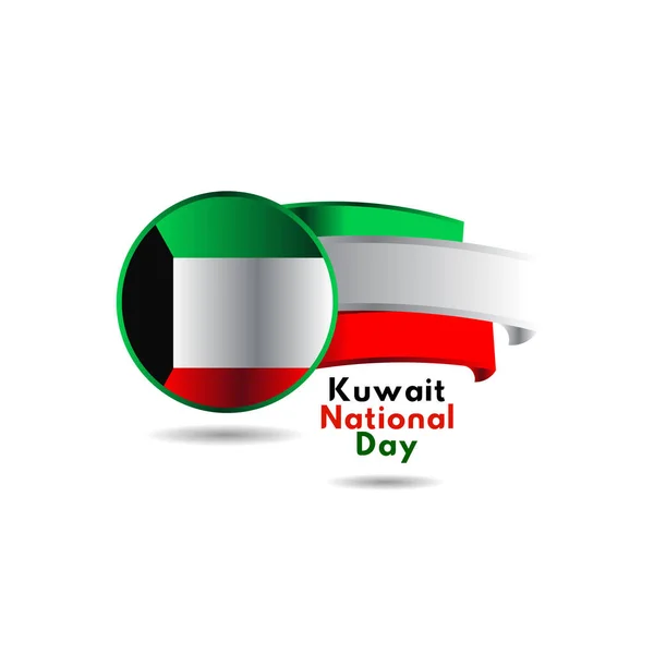 Kuwait National Day Vector Template Design Ilustração — Vetor de Stock