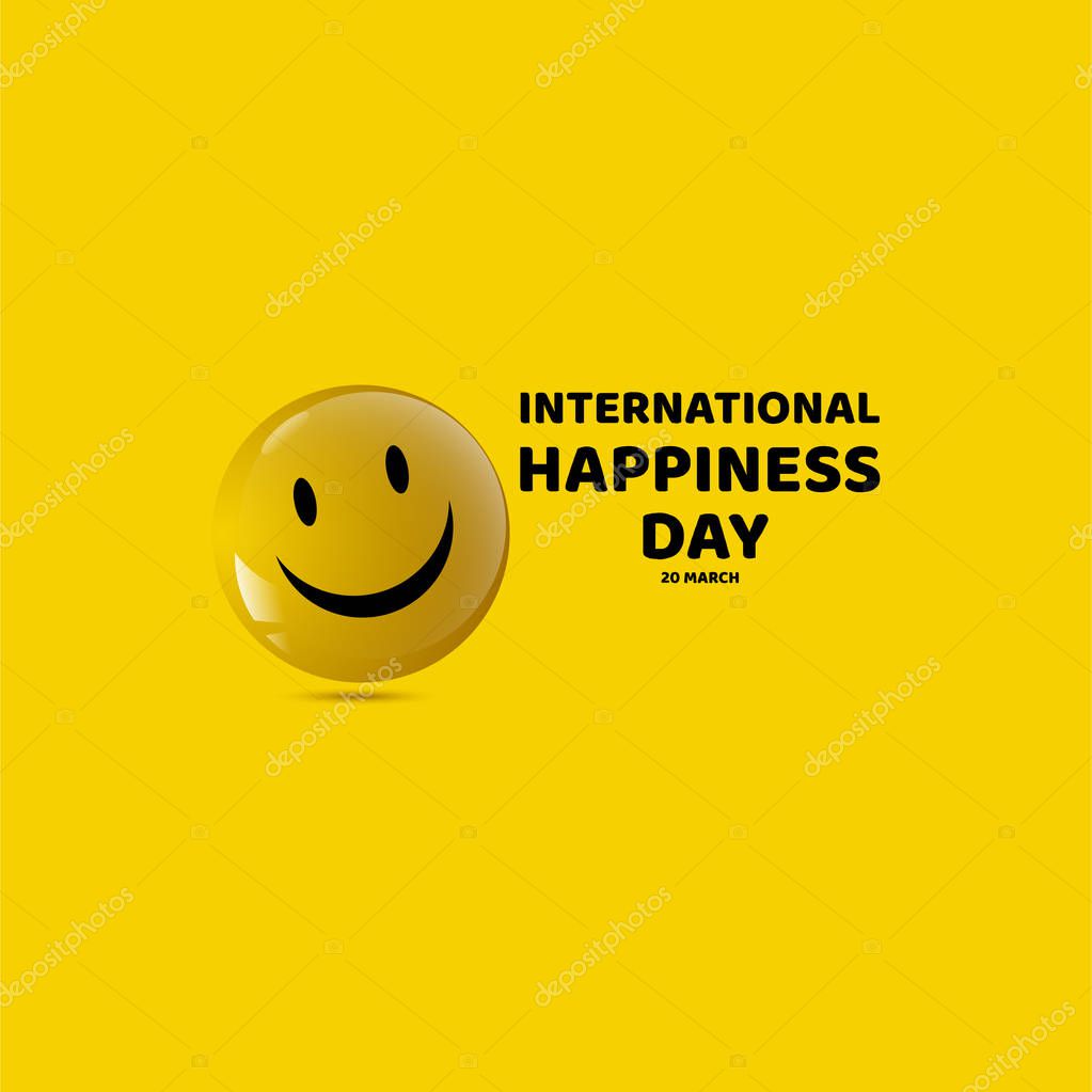 International Happiness Day Vector Template Design Illustration
