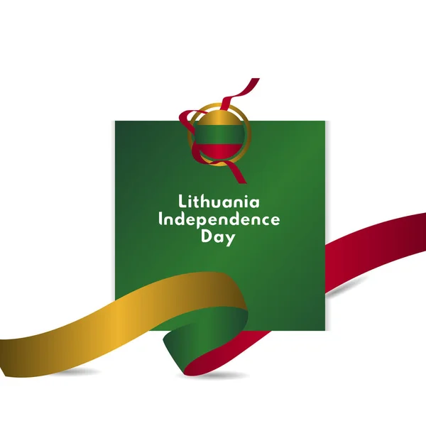 Litwa Dzień Niepodległości wektor szablon projekt ilustracja — Wektor stockowy
