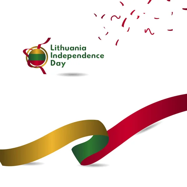 Litwa Dzień Niepodległości wektor szablon projekt ilustracja — Wektor stockowy