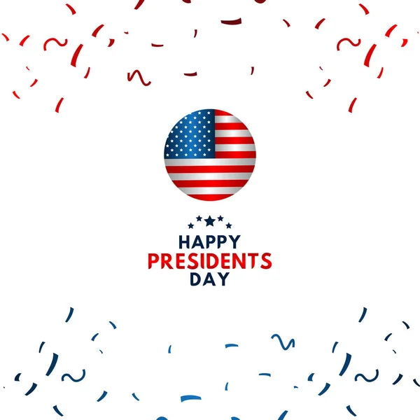 Felice Presidenti Day Vector Template Design Illustrazione — Vettoriale Stock