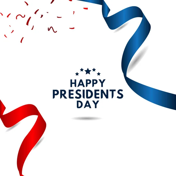 Felice Presidenti Day Vector Template Design Illustrazione — Vettoriale Stock