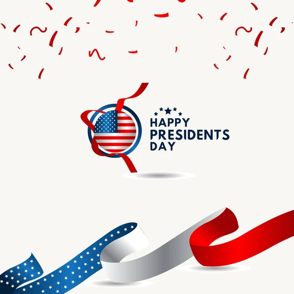 Feliz Día de los Presidentes Vector Plantilla Diseño Ilustración — Vector de stock