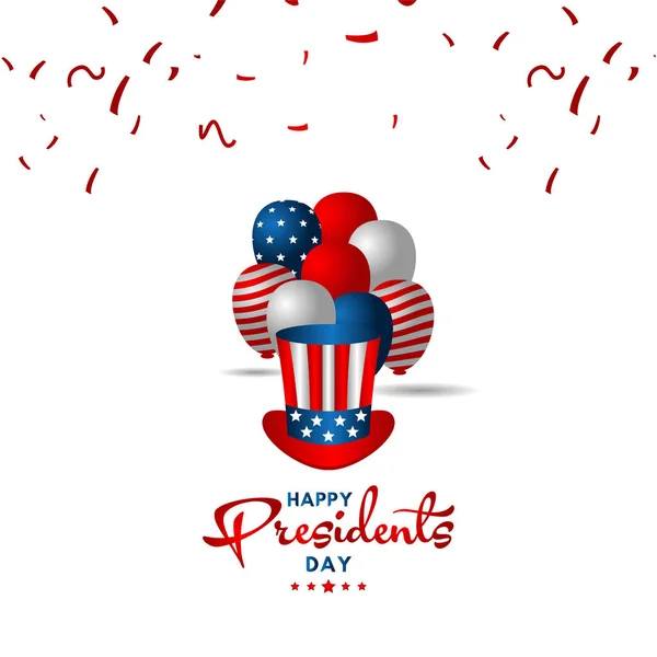 Felice Presidenti Day Vector Template Design Illustrazione — Vettoriale Stock