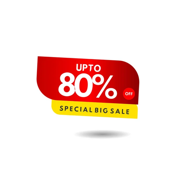 Up to 80% Special Big Sale Label Vector Template Design Illustration — Stock Vector