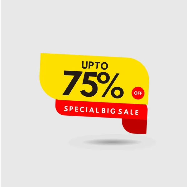 Até 75% Special Discount Label Vector Template Design Illustration —  Vetores de Stock