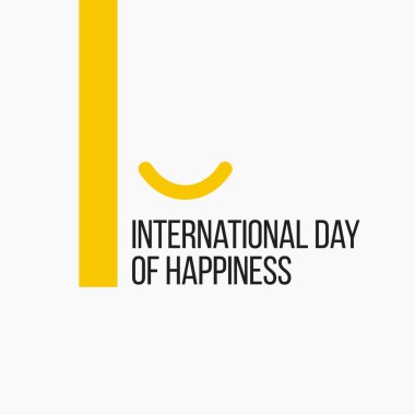 Happy International Day of Happiness Vector Şablonu Tasarım İllüstrasyon