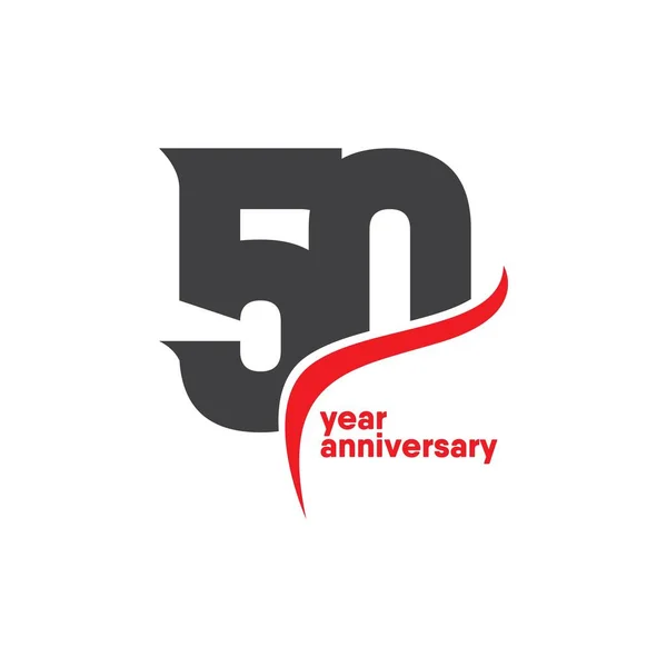 50 주년 Vector Template Design Illustration — 스톡 벡터