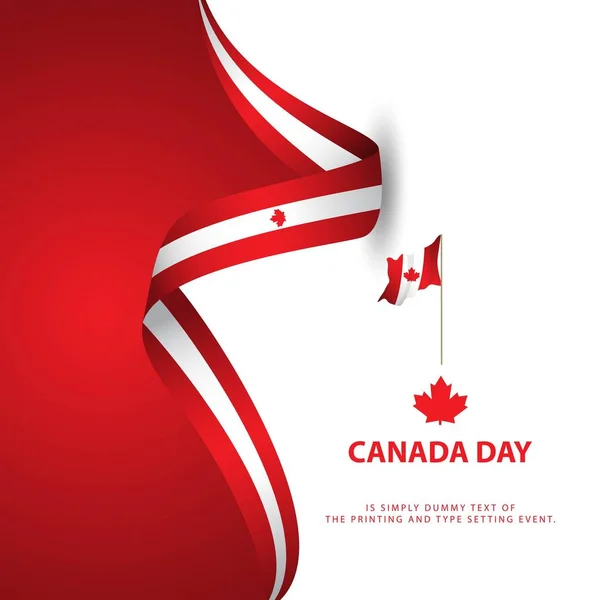 Día de Canadá Vector plantilla diseño ilustración — Vector de stock