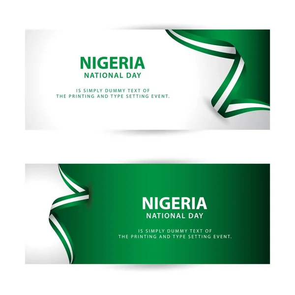 Nigeria Día Nacional Vector Plantilla Diseño Ilustración — Vector de stock