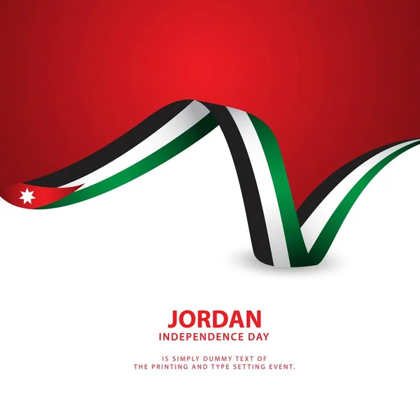 Jordan Independence Day Vector Template Diseño Ilustración — Archivo Imágenes Vectoriales