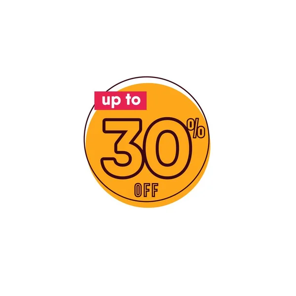 Desconto até 30% off Label Vector Template Design Ilustração — Vetor de Stock