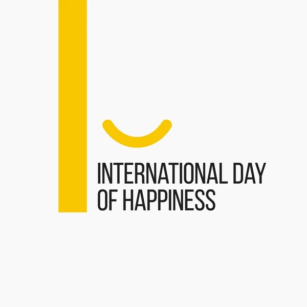 Happy International Day of Happiness Vector Template Design Illustration — Stock Vector