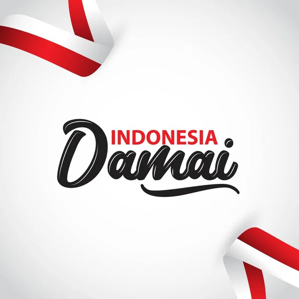 Ilustración de diseño de plantillas vectoriales de Indonesia Damai — Vector de stock