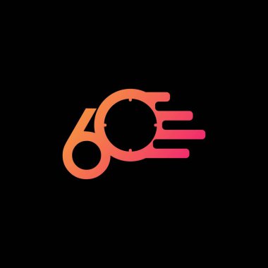 60 Yıl Yıldönümü Kutlama Şablonu Tasarım İllüstrasyonu