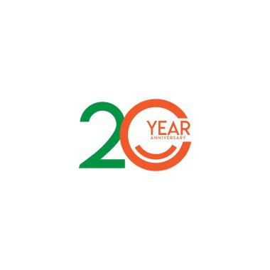 20. yıl dönümü Kutlama Şablonu Tasarım İllüstrasyonu