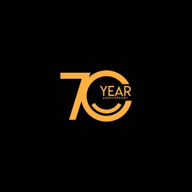 70 Yıl Yıldönümü Kutlama Şablonu Tasarım İllüstrasyonu