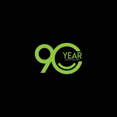 90 Yıl Yıldönümü Kutlama Şablonu Tasarım İllüstrasyonu