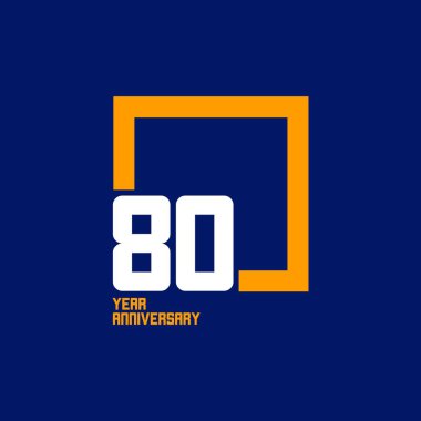 80 Yıl Dönümü Kare Vektör Şablonu Tasarım İllüstrasyon