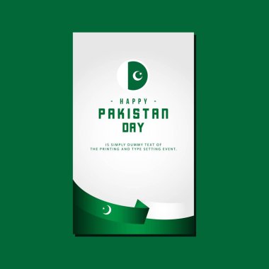 Mutlu Pakistan Günü Vektör Şablontasarım İllüstrasyon