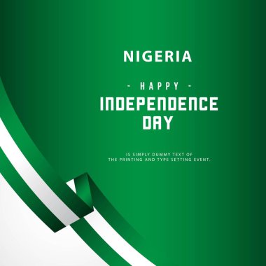 Mutlu Nijerya Bağımsızlık Günü Vektör Şablontasarım İllüstrasyon