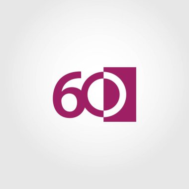 60 Yıl Yıldönümü Vektör Şablonu Tasarım İllüstrasyonu