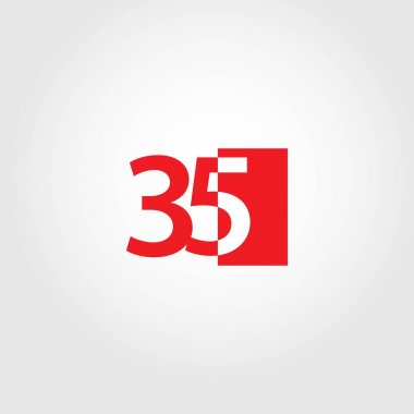 35 Yıl Yıldönümü Vektör Şablonu Tasarım İllüstrasyonu