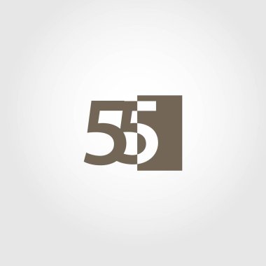 55 Yıl Yıldönümü Vektör Şablon Tasarımı Çizimi