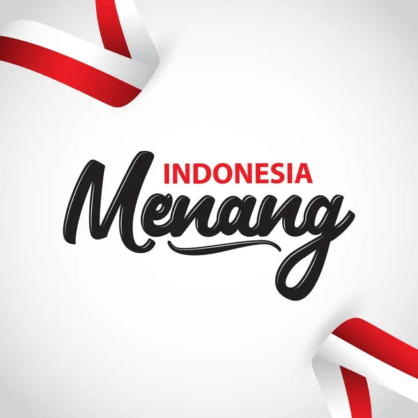 Indonesia Menang Vector Template Design Illustrazione — Vettoriale Stock